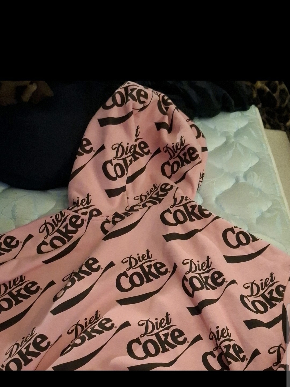 Coca Cola Pink Hoodie with Black Diet Coke Print